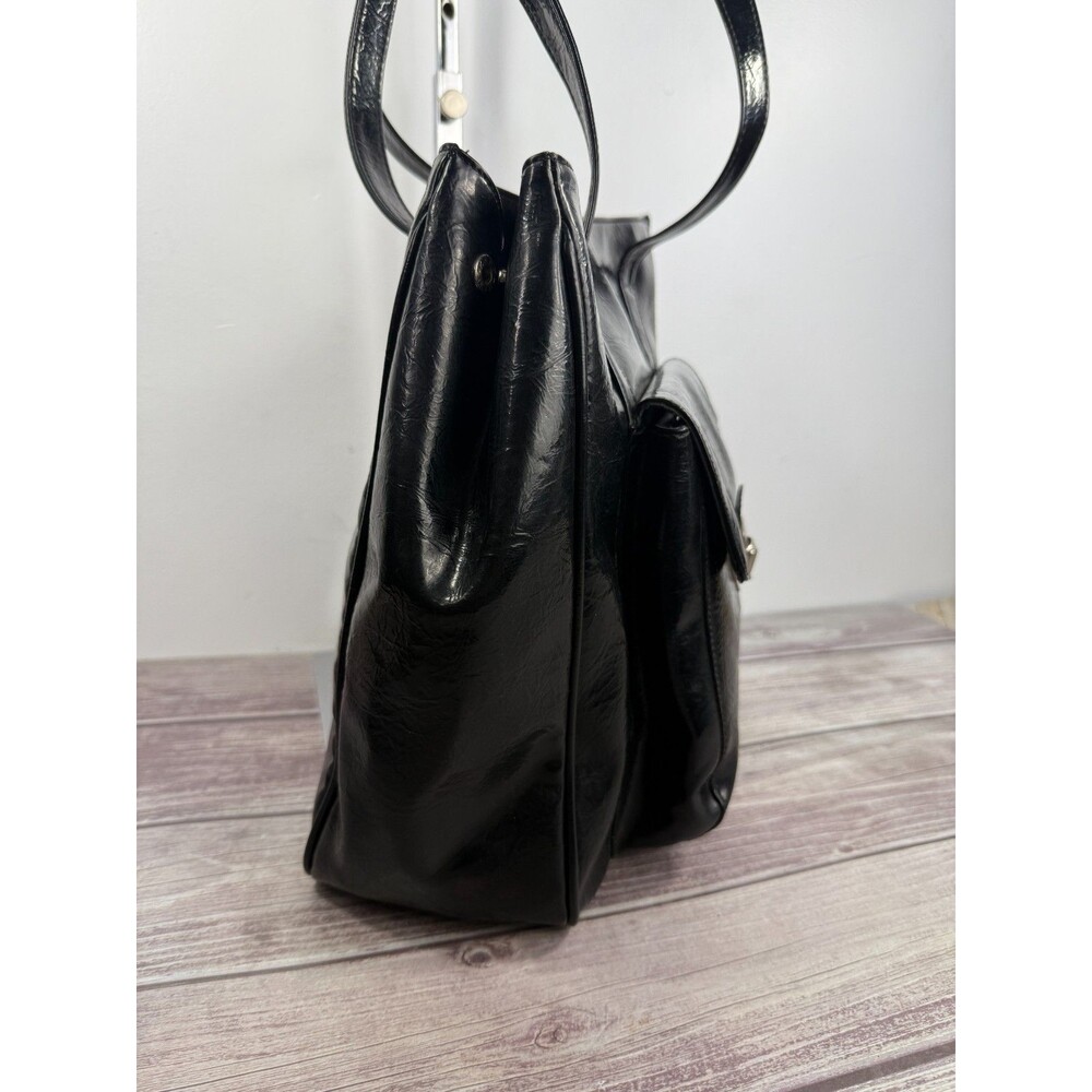 Vintage Black Leather Franchi Handbag Shoulder bag - Picture 15 of 16